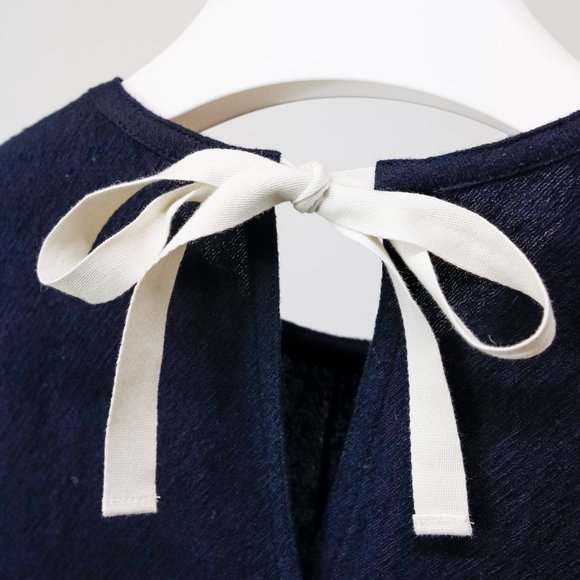 Sofie D’Hoore Gathered Neck Navy Wool Maxi Dress - Picture 8 of 11